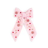 Candy Cane Christmas Gemstone Bow Clip