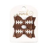 Game Day Glitter Bow Clip Set