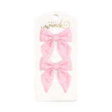Pink Bandana Western Bow Clip Set