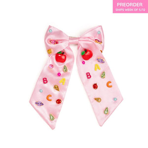 Back To School Cutie Gemstone Hair Bow Clip
