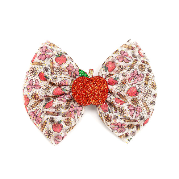Back to School Cutie Tulle Bow Clip