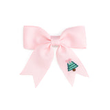 Christmas Tree Embroidered Bow Clip