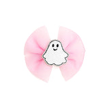 Coquette Tulle Ghost Bow Halloween Clip