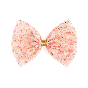 Ditsy Floral Tulle Bow Clip