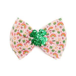 Lucky Doodle St. Patrick's Day Tulle Bow Clip