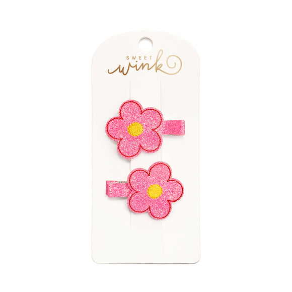 Pink Daisy Clip Set