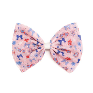 Red, White, & Cute Tulle Bow Clip