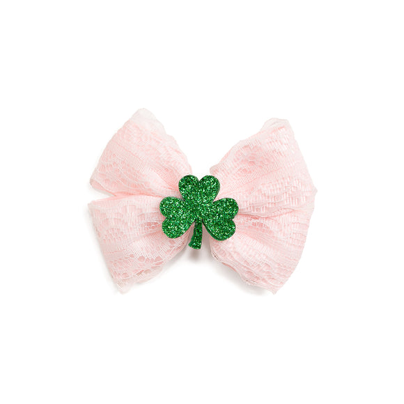 Shamrock Lace St. Patrick's Day Bow Clip