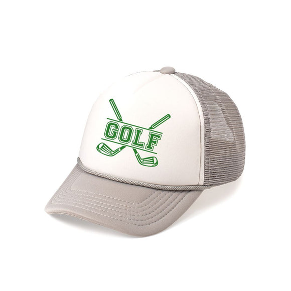 Golf Trucker Hat - Gray/White