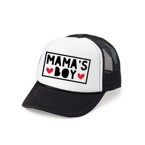 Mama's Boy Valentine's Day Trucker Hat - Black/White