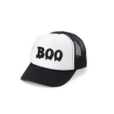Boo Drip Halloween Trucker Hat - Black/White