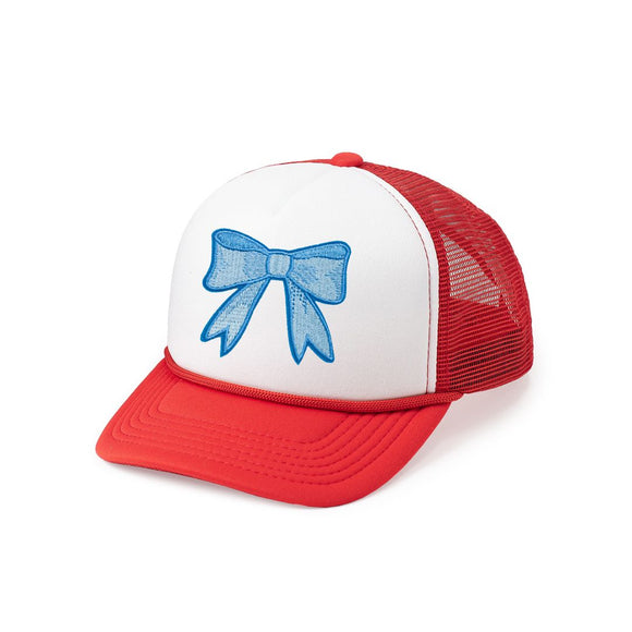 Patriotic Bow Patch Trucker Hat - Red/White