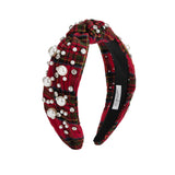 Christmas Tartan Pearl Headband