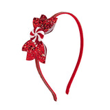 Peppermint Glitter Christmas Bow Headband
