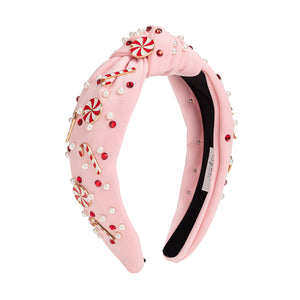 Candy Cane Christmas Gemstone Women's Headband