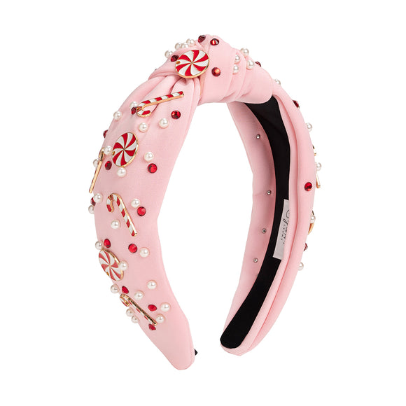 Candy Cane Christmas Gemstone Women's Headband