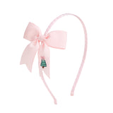 Christmas Tree Embroidered Bow Headband