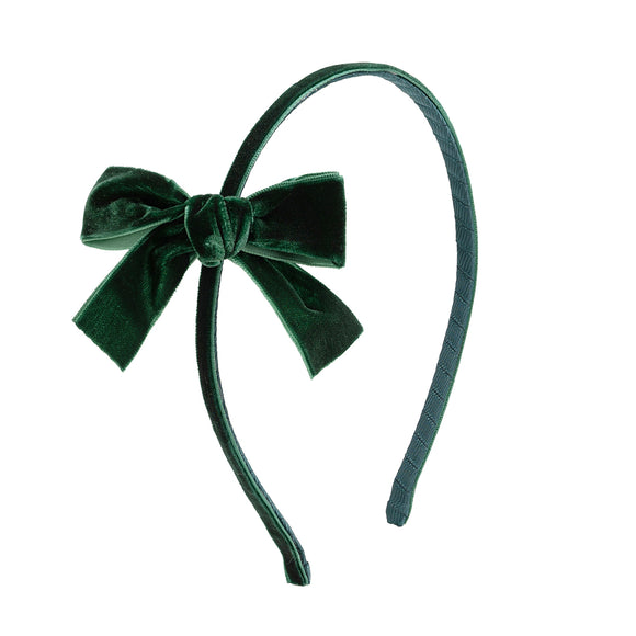 Emerald Green Velvet Bow Christmas Headband