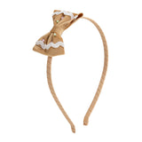 Gingerbread Christmas Velvet Bow Headband