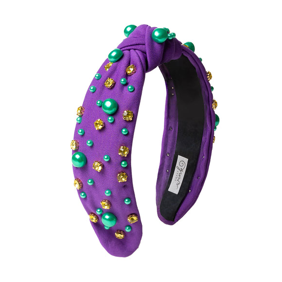 Mardi Gras Gemstone Women's Headband