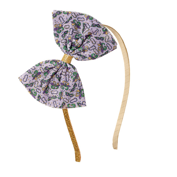 Mardi Gras Tulle Bow Headband