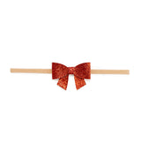 Red Glitter Bow Baby Headband