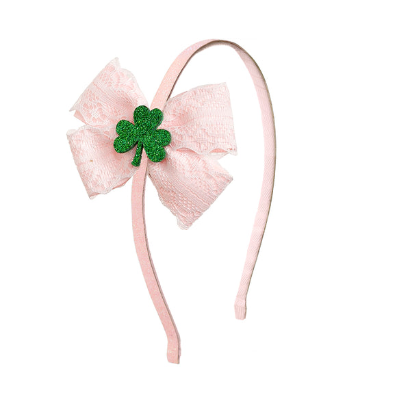 Shamrock Lace St. Patrick's Day Bow Headband
