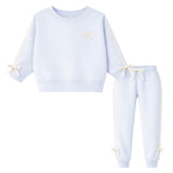 Lace Bow Sweatshirt & Jogger Set