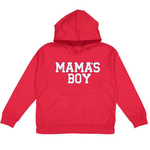 Mama's Boy Patch Valentine's Day Youth Hoodie - Red