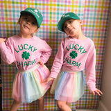 Lucky Charm Shamrock St. Patrick's Day Sweatshirt - Pink