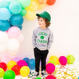 Lucky Charm Shamrock St. Patrick's Day Sweatshirt - Gray