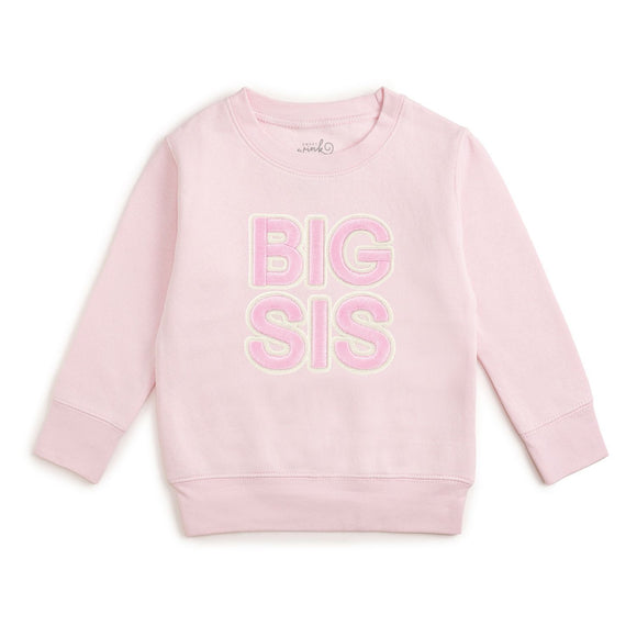 Big Sis Embroidered Patch Sweatshirt - Ballet
