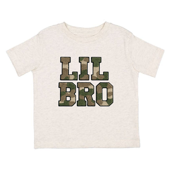 Lil Bro Camo Patch Short Sleeve T-Shirt - Natural Heather