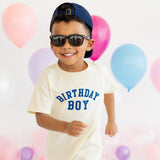 Birthday Boy Varsity Short Sleeve T-Shirt - Natural