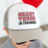 Heart Throb in Training Valentine's Day Trucker Hat - Gray/White