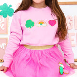 Lucky Treats Patch St. Patrick's Day Sweatshirt - Pink