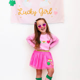 Lucky Treats Patch St. Patrick's Day Sweatshirt - Pink