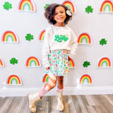 Lucky Rainbow Patch St. Patrick's Day Sweatshirt - Natural