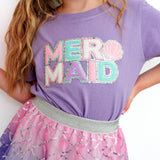 Mermaid Patch Short Sleeve T-Shirt - Lavender