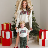 Merry Tartan Patch Christmas Women's Sweatshirt