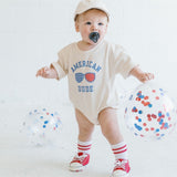 American Dude Short Sleeve Romper - Natural