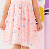 Back To School Trellis Short Sleeve Tutu Dress