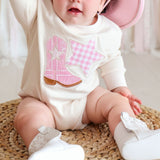 Bandana Cowgirl Patch Western Long Sleeve Romper