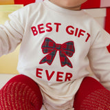 Best Gift Ever Patch Christmas Long Sleeve Romper