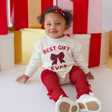 Shimmer Red Velvet Mini Bow Tights