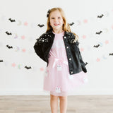 Boo Sequin Patch Halloween Short Sleeve Tutu Dress