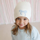 Blue Bow Patch Beanie