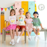 Back To School Cutie Patch Short Sleeve Tutu Dress