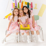 Back To School Trellis First Grade Short Sleeve Tutu Dress