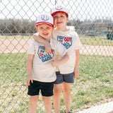 Baseball Patch Trucker Hat - Red/White
